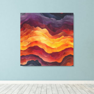 Impressão Em Tela Ember Strata – Camadas Abstratas de Terra e Fogo
