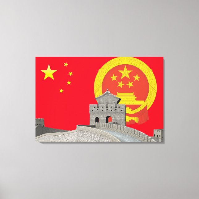 Impressão Em Tela Emblema da China (Frente)