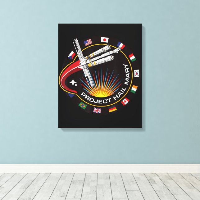 Impressão Em Tela Emblema de Missão Espacial (Insitu(piso de madeira))