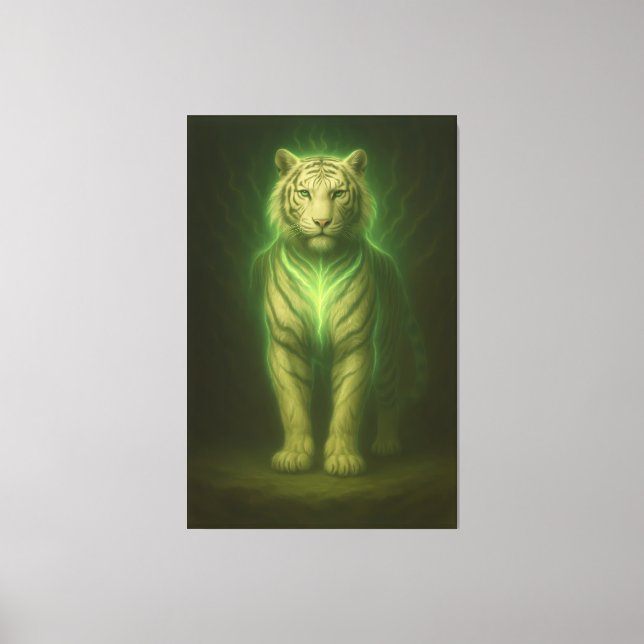 Impressão Em Tela Emerald Spirit White Tiger – Forest Aura Divine Fa (Frente)