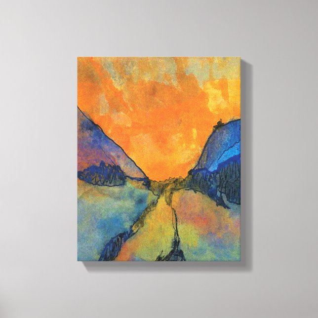 Impressão Em Tela Emil Nolde Mountain Landscape Valley Com Sunset (Frente)