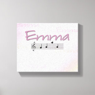Impressão Em Tela Emma Musical Name Bedroom Nursery Room
