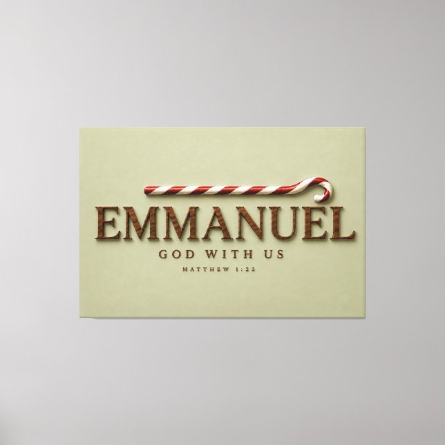 Impressão Em Tela EMMANUEL | Mateus 1:23 Natal | Soft Sage (Frente)