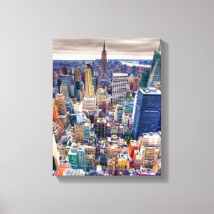 Impressão Em Tela Empire State Building e Midtown Manhattan