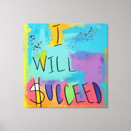 Impressão Em Tela Empoderamento e sucesso: uma afirmação colorida