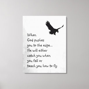 Impressão Em Tela Empurrado para a borda que Deus captura ou ensina 