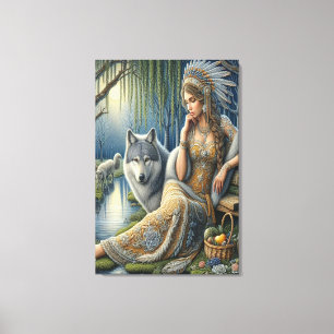 Impressão Em Tela Encantamento Ligado na Floresta Mística 24x36