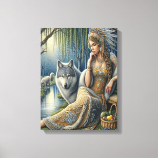 Impressão Em Tela Encantamento Lua na Floresta Mística12x16