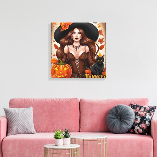 Impressão Em Tela Encantando a Arte Mural de Halloween - Autumal (Insitu(Sala de estar))