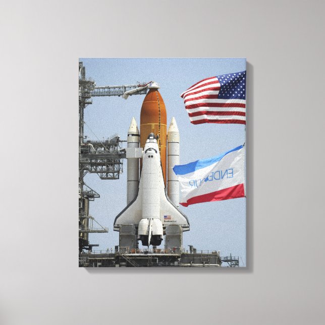 Impressão Em Tela Endeavor de Shuttle Espacial no bloco de lançament (Frente)
