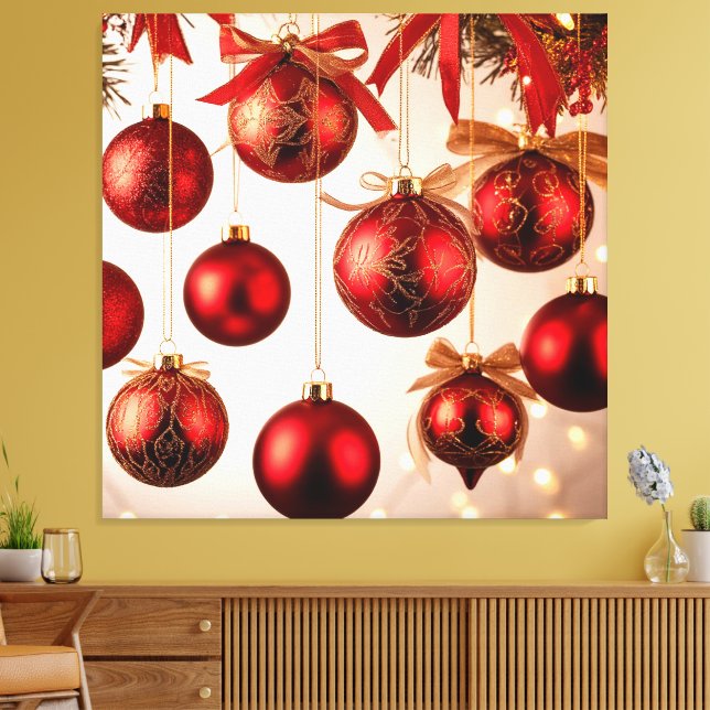 Impressão Em Tela Enfeites de Natal Elegantes (Insitu(Sala de estar))