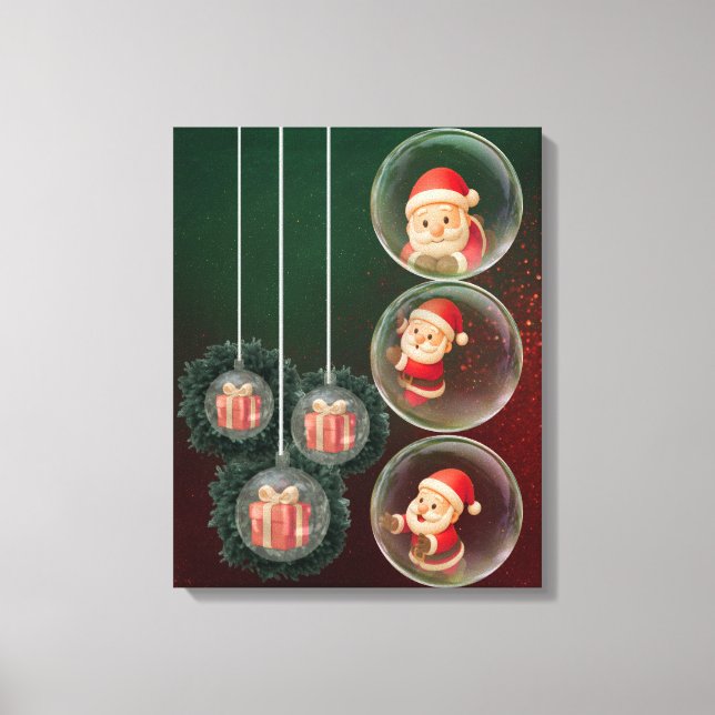 Impressão Em Tela Enfeites de natal Wall Art - Papai noel (Frente)