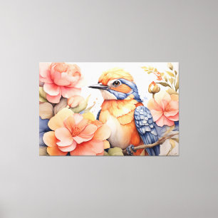 Impressão Em Tela Enfeitiçando Presente Floral de Pássaros para Aman