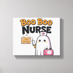 Impressão Em Tela Enfermeira Boo em T-Shirt Clássica de Serviço