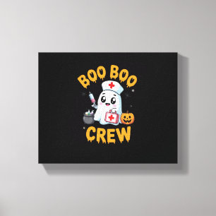 Impressão Em Tela Enfermeira Boo Enfermeira Cute Ghost Halloween Enf