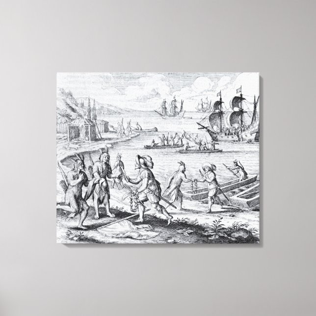 Impressão Em Tela English Trading com índios do Ocidente (Frente)