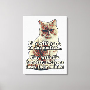 Impressão Em Tela Engraçado meme de gato zangado para gatinhos e ama