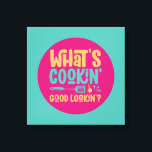 Impressão Em Tela Engraçado O que é Cozinhar, boa aparência Cozinha<br><div class="desc">Arte tipográfica colorida com cores retrô e vibrantes. Peitos engraçados e citações sobre comida,  cozinhar,  assar e jantar. Condecoração perfeita para sua cozinha,  restaurante,  café,  compro de padaria ou restaurante. A cor de fundo (o círculo e o quadrado) é personalizável através da Ferramenta Design.</div>