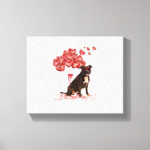 Impressão Em Tela Engraçado Pai de Cachorro Dia de os namorados Pitb