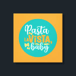 Impressão Em Tela Engraçado Pasta La Vista Retro Kitchen Tipografia<br><div class="desc">Arte tipográfica colorida com cores retrô e vibrantes. Peitos engraçados e citações sobre comida,  cozinhar,  assar e jantar. Condecoração perfeita para sua cozinha,  restaurante,  café,  compro de padaria ou restaurante. A cor de fundo (o círculo e o quadrado) é personalizável através da Ferramenta Design.</div>