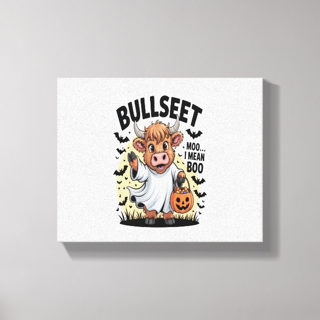 Impressão Em Tela Engraçado Vaca Halloween (Frente)