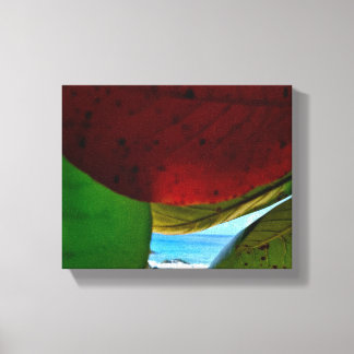 Impressão Em Tela Enquadrada pela Natureza - Folhas Tropicais e Canv