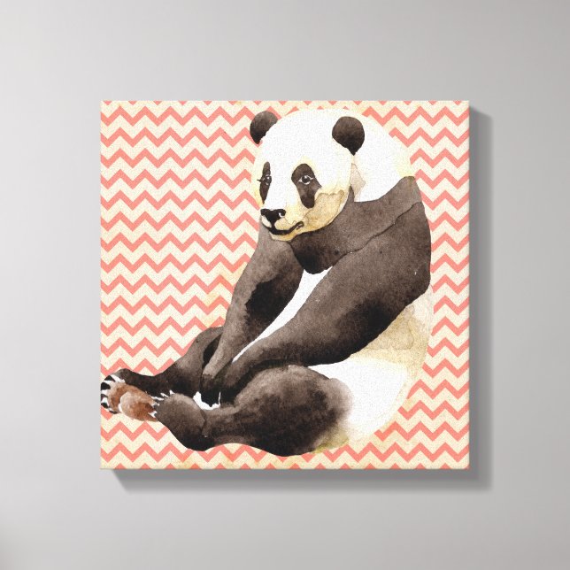Impressão em Tela Enrolada do Panda Zhen Zhen (Frente)