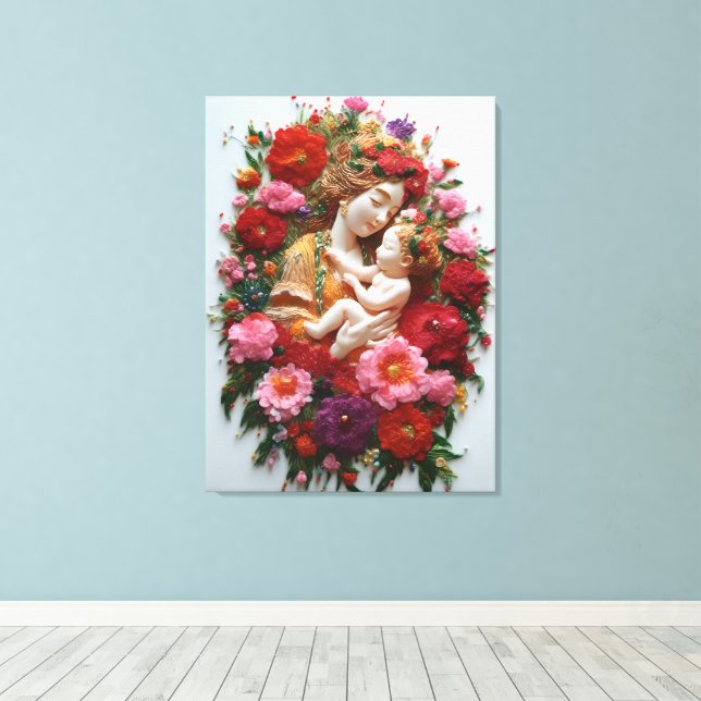 Impressão Em Tela Enrolado em Cravos, Nascer de Graça (Insitu(piso de madeira))