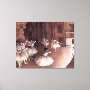 Impressão Em Tela Ensaio de balé no Palco por Edgar Degas