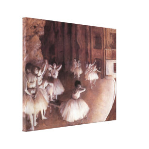 Impressão Em Tela Ensaio de Balés sobre o Palco por Edgar Degas