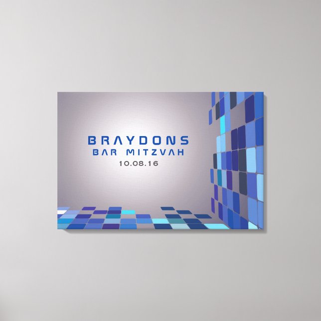 Impressão Em Tela Então, Bar DIGITAL Bat Mitzvah Sign in Conselho (Frente)