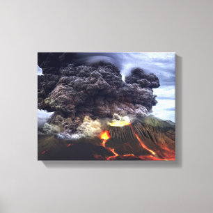Impressão Em Tela Entrando em erupção o vulcão na montanha