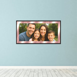 Impressão Em Tela Envie Sua Própria Foto Fundo Rose Gold Elegante