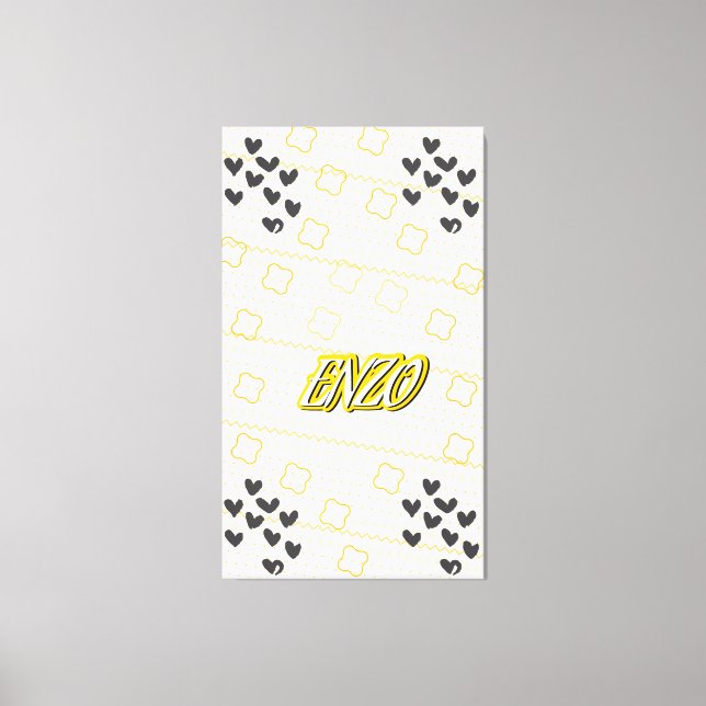 Impressão Em Tela Enzo, nome pessoal de caligrafia desenhada à mão (Frente)