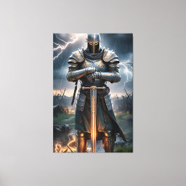 Impressão Em Tela Epic Knight Warrior Digital Poster Medieval Fantas