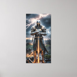 Impressão Em Tela Epic Knight Warrior Digital Poster Medieval Fantas