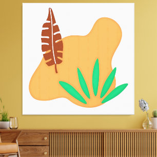 Impressão Em Tela Equilíbrio Tropical – Arte Botânica Abstrata de Fo