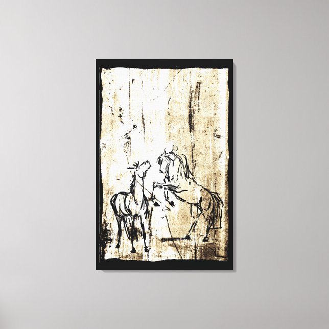 Impressão Em Tela Equinos Art Rearing Horses (Frente)