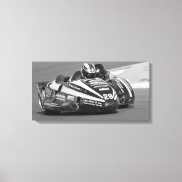 Impressão Em Tela Equipamento Sidecar em pista de corrida