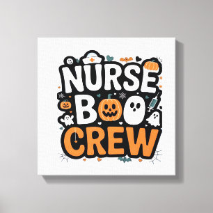 Impressão Em Tela Equipe da Enfermeira Boo Halloween Herói da Saúde