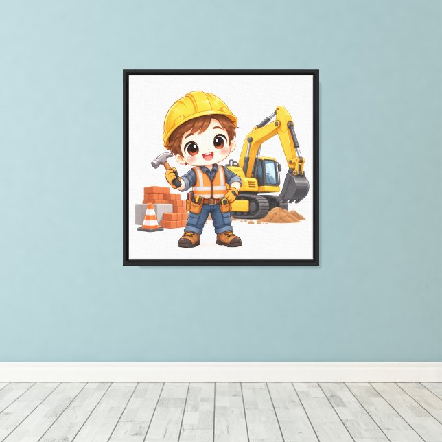 Impressão Em Tela Equipe de Construção Júnior (Insitu(piso de madeira))