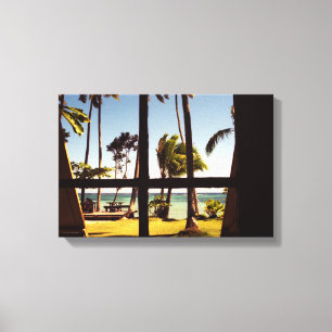 Impressão Em Tela Era a plataforma Tropical Fiji Beach 16,50x11 (41,