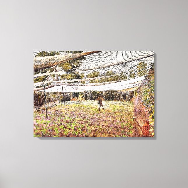 Impressão Em Tela Eric Ravilious trabalho de arte, Strawberry Nets (Frente)