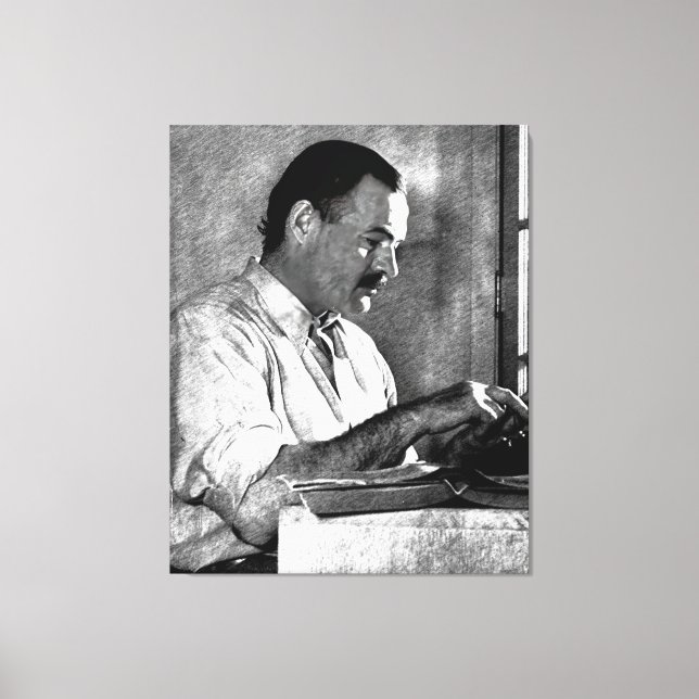 Impressão Em Tela Ernest Hemingway no Quênia (Frente)