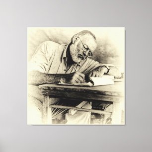 Impressão Em Tela Ernest Hemingway no Quênia
