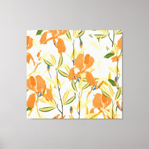 Impressão Em Tela Erris de laranja: padrão floral uniforme