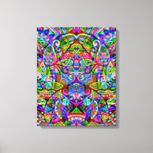 Impressão Em Tela Esboço de arte fantástica - Abstrato Neon Shift 3