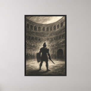 Impressão Em Tela Esboço de Carvões de Gladiador Arena Antes da Bata