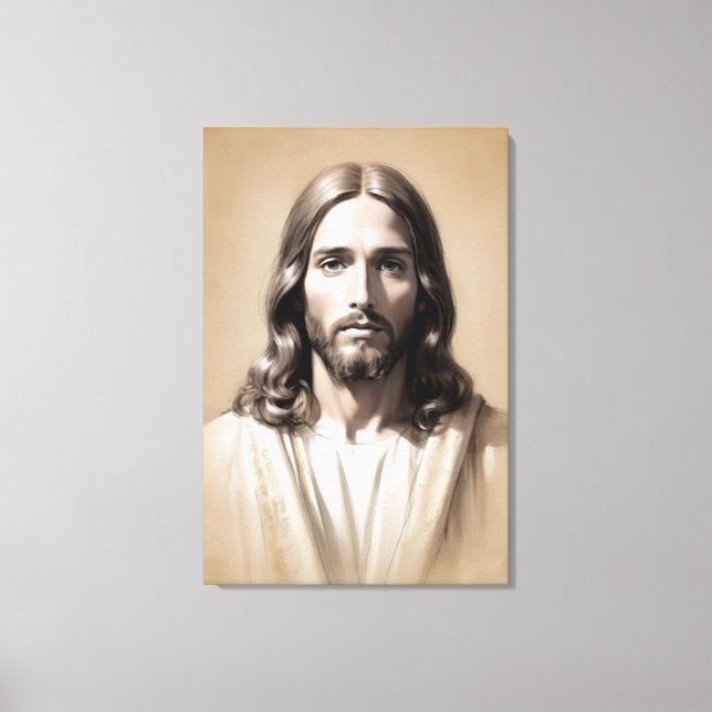 Impressão Em Tela Esboço de Jesus 6 (Frente)