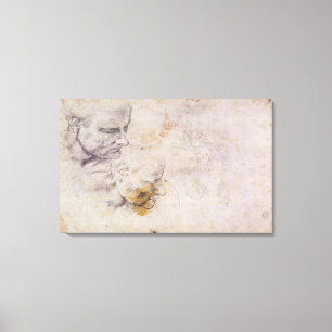 Impressão Em Tela Esboço W.60 de uma cabeça masculina, em duas